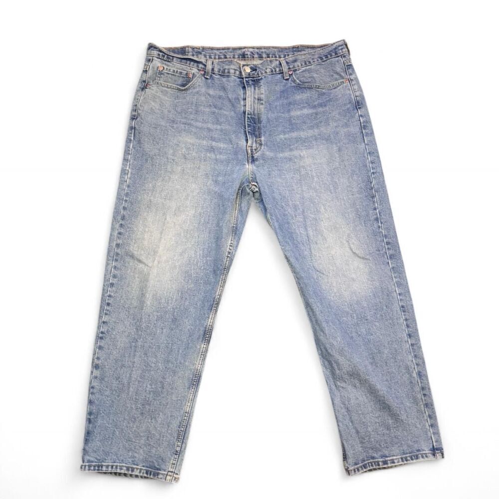 Levis 550 Jeans Mens 44x30 Relaxed Fit Light Wash Denim Red Tab Classic